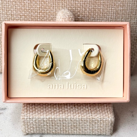 Ana Luisa Amaya Gold Huggie Earrings - Picture 2 of 4